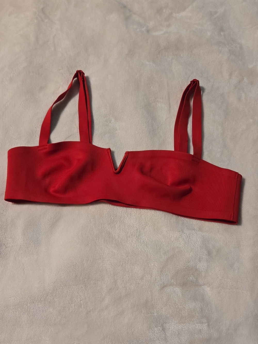 Free People Red V-Notch Bandeau Bra with Straps